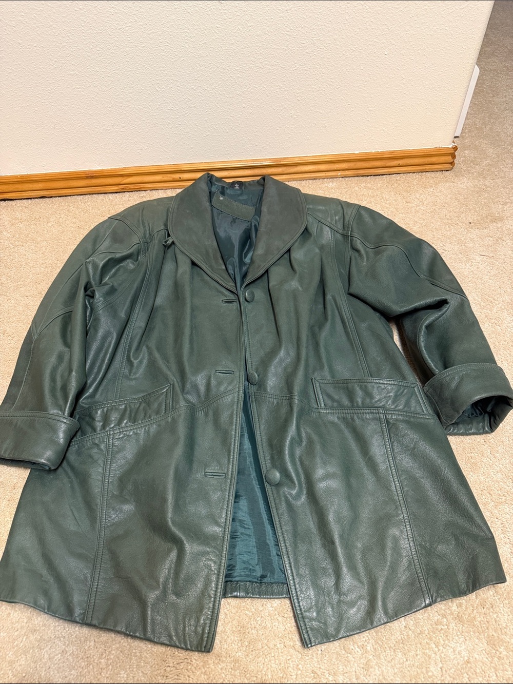 Jacqueline Ferrar Forest Green Leather Jacket